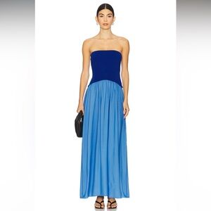 Solid & Striped Strapless Soglio Dress Maritime Navy & Marina Blue Sz S